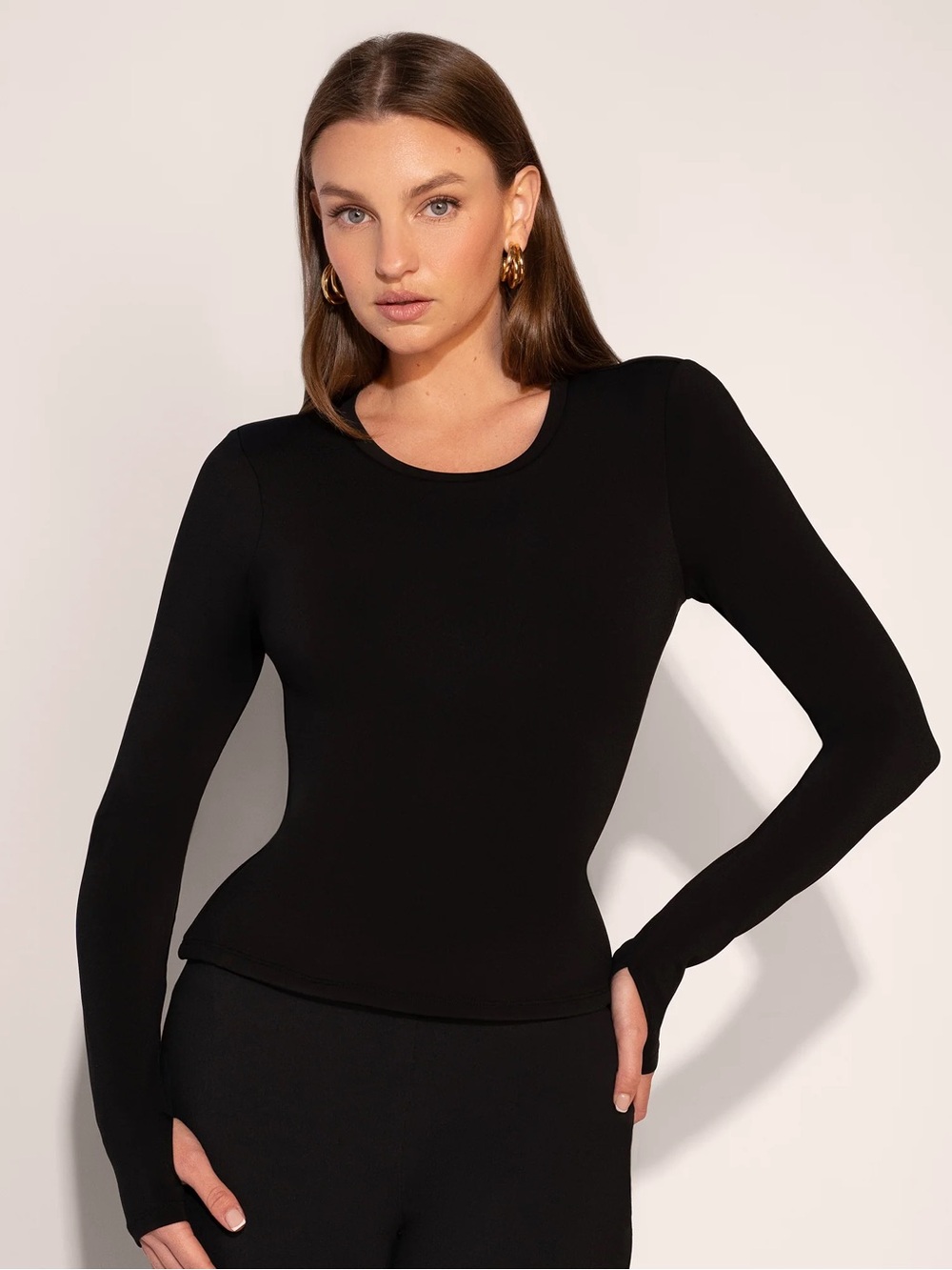 TA3 Shapey Crew Neck Long Sleeve Top